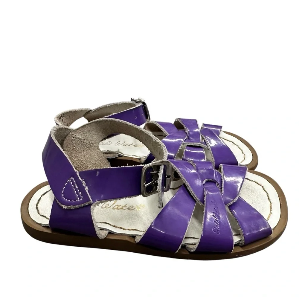 Salt Water Original Sandals Shiny Purple‎ Leather Toddler Size 9